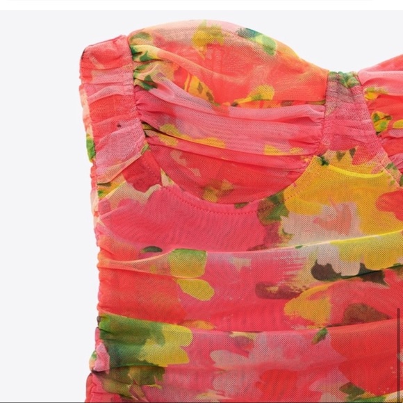 LAST ONE🔥ZARA BLOGGER’S FAV| Stunning Floral Corset Tulle Dress - Picture 9 of 15